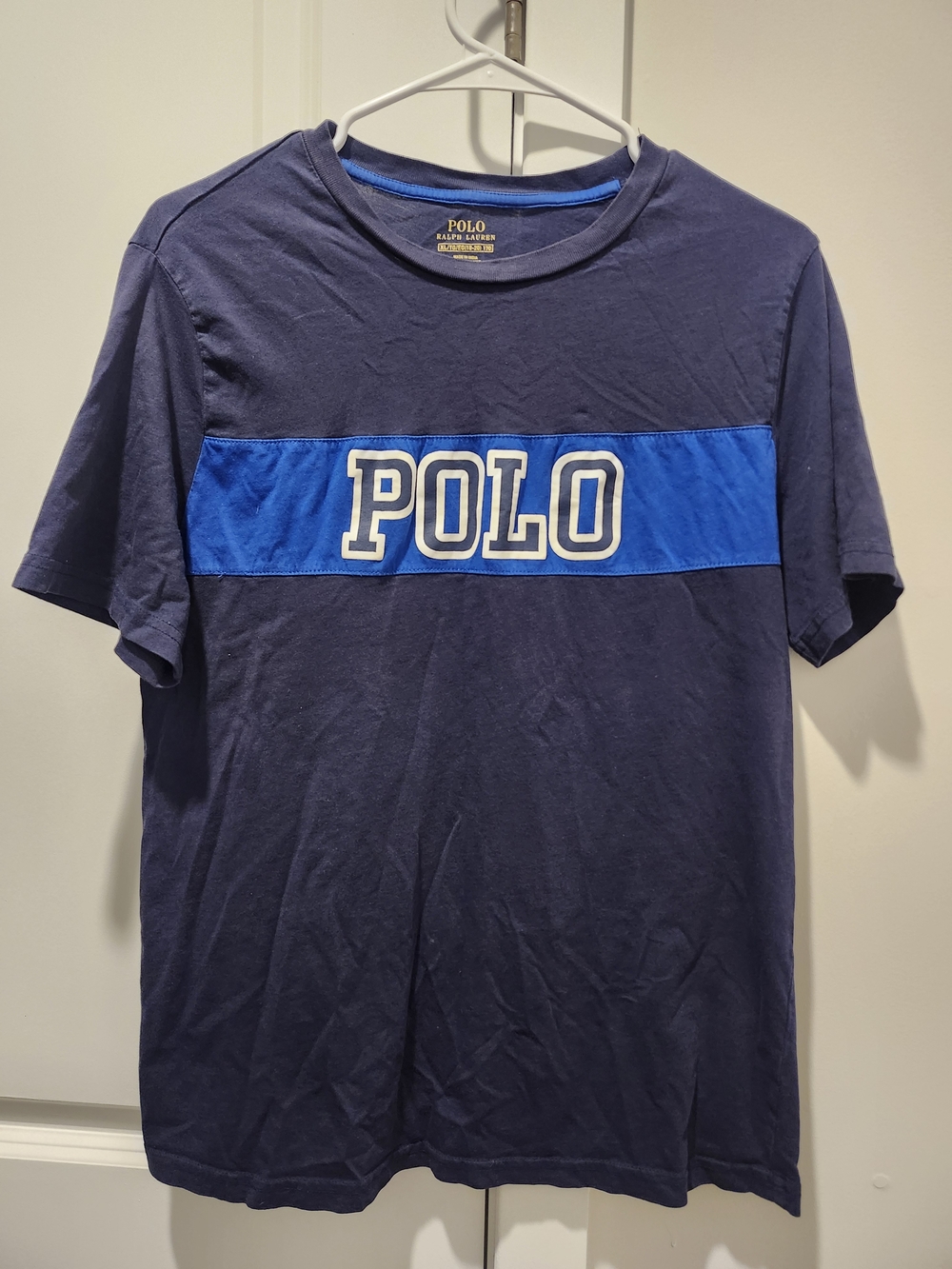 Polo by Ralph Lauren Navy T‑Shirt with Royal Blue POLO Chest Panel
